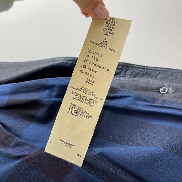 Burberry Brit Dark Blue Distressed Leather Belted Trench Coat Jacket US 6 UK 8 - Picture 13 of 16